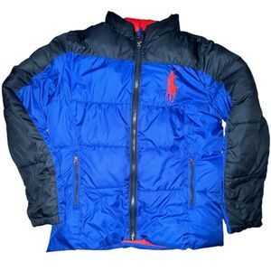 Vintage Polo by Ralph Lauren Youth 14/16 Royal Blue and dark Navy Puffer Jacket